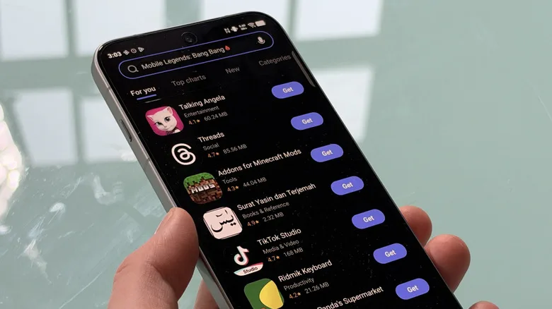 Vivo's app store selection on the X500 Pro Max.